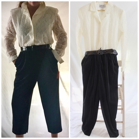 Vintage 80s Lace Velvet Jumpsuit d. Frank NWT Size Large - Picture 7 of 9